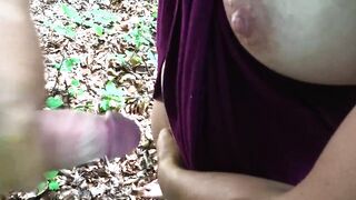 A voyeur screws me in the woods, it's so hawt!