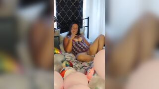Sexually excited mother I'd like to fuck Taking Off Her Mini Costume and Teases With Pants and Shows Her Teats (Balloon Fetish)