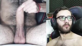 Look at these eyes! Homosexual Argentinian masturbating and ejaculating a biggest load, unshaved amateur