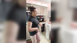Business Woman Doing Her Duties Around The Abode After Work In Her Short Costume (PANTY TEASE)