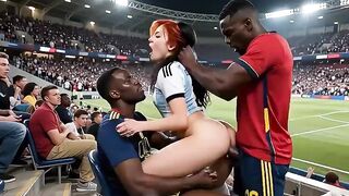 WOW Hawt! (( " SPAIN screw ARGENTINA " )) Last World Cup... in Public! Who wins? Answer in the comments! "Interracial"(IA)