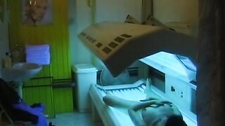Solo Session with a German Hottie Who Loves to Tan in a Sunbed