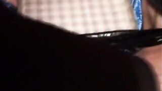 Mysterious dudein mask licks latex boots