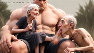 Pathetic Cuckold Licks His Wife's Toes Whilst That babe's in Bull's Arms - Foot Worship Humiliation