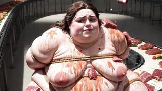 Abased big beautiful woman Serf Bound and Stuffing Her Stomach Unfathomable