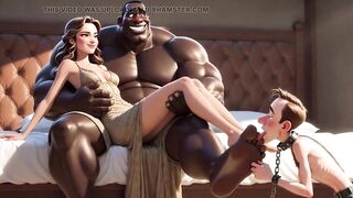 Married Serf Licks Wife's Indecent Feet in Front of Her - Foot Worship