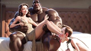 Married Serf Licks Wife's Indecent Feet in Front of Her - Foot Worship