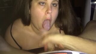 Deepthroat then Cum discharged on tongue ?