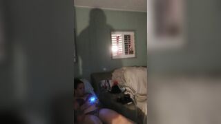 Hawt stud masturbating explodes on roommates body thick haunches whilst that babe plays games in her pants