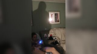 Hawt stud masturbating explodes on roommates body thick haunches whilst that babe plays games in her pants