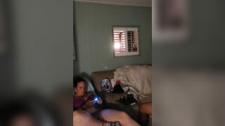 Hawt stud masturbating explodes on roommates body thick haunches whilst that babe plays games in her pants