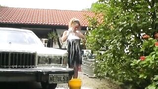 This German Honey Knows How to Wash the Car