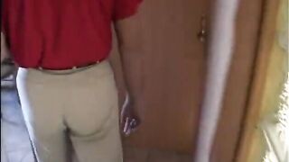 Blond slut rides her guy's ramrod in close up action