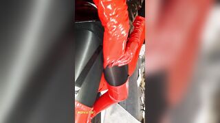 Cum and Void urine in Latex and Nylom Outfit