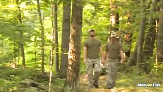 DaddySexFiles: Conner Joe and CJ get down for an outdoor military threeway raw