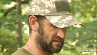 DaddySexFiles: Conner Joe and CJ get down for an outdoor military threeway raw