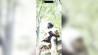Large dong busting in public outside
