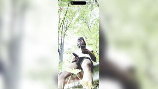 Large dong busting in public outside
