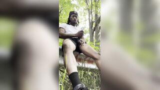 Large dong busting in public outside