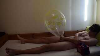 blowing up balloon on my weenie until it pop
