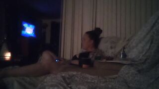 Jerking Off To My Roommate During the time that This babe Is Playing Episode Games In Her Ebony Pants