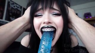 A I Punk Emo Sucks Her Sex-toy In Her Bedroom