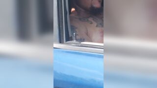 On spring break I catch my ally masturbating and flashing his weenie In public and my vagina gets moist