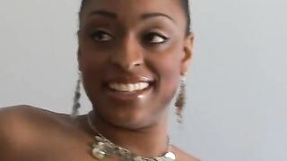 Glamorous ebony woman sucking a hard shlong