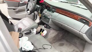 Cleaning my naughty car with my vagina stripped, public nudity