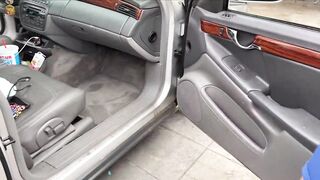 Cleaning my naughty car with my vagina stripped, public nudity