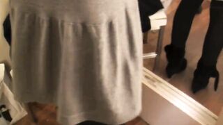 two hot german girls strapon in public changing room