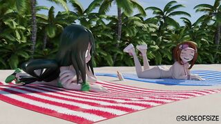 Tsuyu's Sunscreen Reaction [giantess Growth]