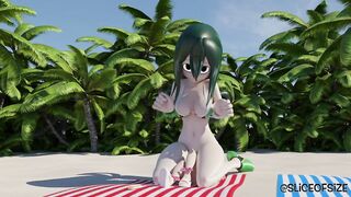Tsuyu's Sunscreen Reaction [giantess Growth]