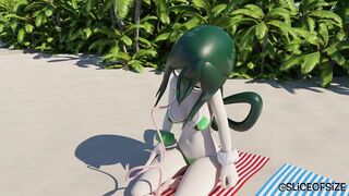 Tsuyu's Sunscreen Reaction [giantess Growth]