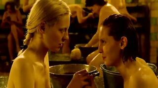 Russian girls group bathing