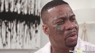 Large bazookas teen Lilibet Saunders craves to get back at him after getting cheated.This babe's sucking her neighbors large ebony ramrod and have him screw her hairless vagina
