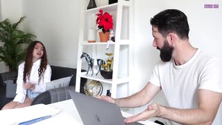 The Fresh Secretary Tempted the Boss and Begged Him to Suck His Legs and Screw Him Hard, Humiliating