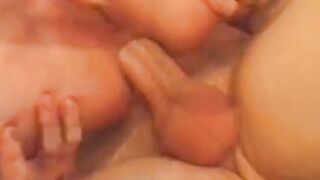 Blond mother i'd like to fuck with round ass gets double permeated and overspread in sperm in trio