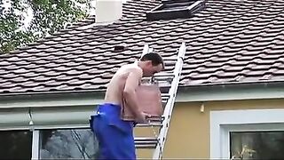 Obese older hoe jizzed in throat after fucking outdoors