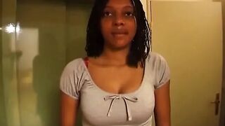 French black girl with large butt gets pounded in pov