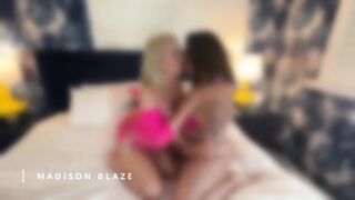 Golden-haired Bestie Shares Her Guy with big beautiful woman