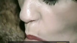 Glamorous vintage brunette hair with round ass gets cunt licked and doggystyled