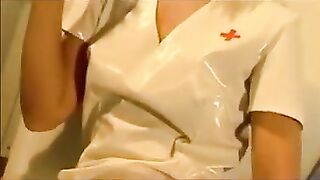 Lustful nurse satisfy her rectal hole