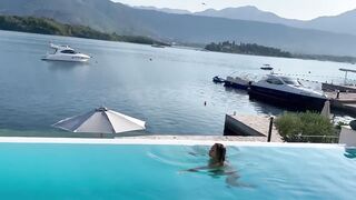 Beautiful Monika Fox Swims Undressed In Pool In Glamorous Place