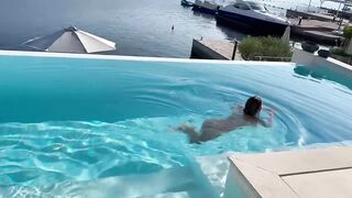 Beautiful Monika Fox Swims Undressed In Pool In Glamorous Place
