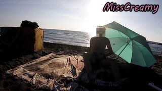 French Teacher Risky Public Masturbation Caught on Crowded Beach Helps Squirt Bizarre Jizz flow MissCreamy