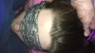 Blindfold oral-sex. Cumming unfathomable in her mouth ???