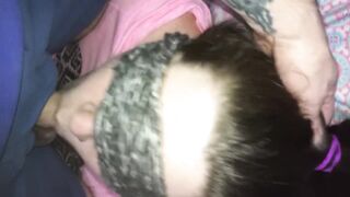 Blindfold oral-sex. Cumming unfathomable in her mouth ???