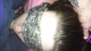Blindfold oral-sex. Cumming unfathomable in her mouth ???