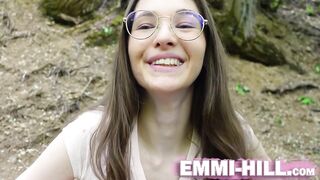 brunette hair fingering leads to raw orgasm in the woods emmihill